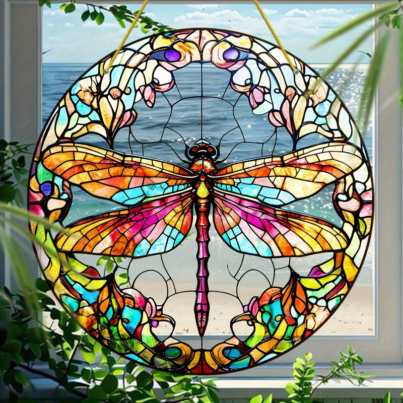 Zarter Sonnenfänger in Libellenform – 20 cm doppelseitige Acrylkunst. Sommerlicher Gartenzauber für die Veranda oder eine aufmerksame Überraschung zur Einweihungsparty._voghion.com