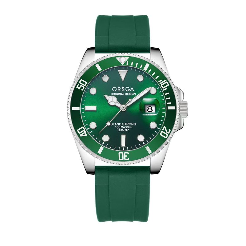 Men's Watches Classic Green Submariner Men's Watch Solid Steel Calendar Luminous TurntableQuartz Watch_voghion.com