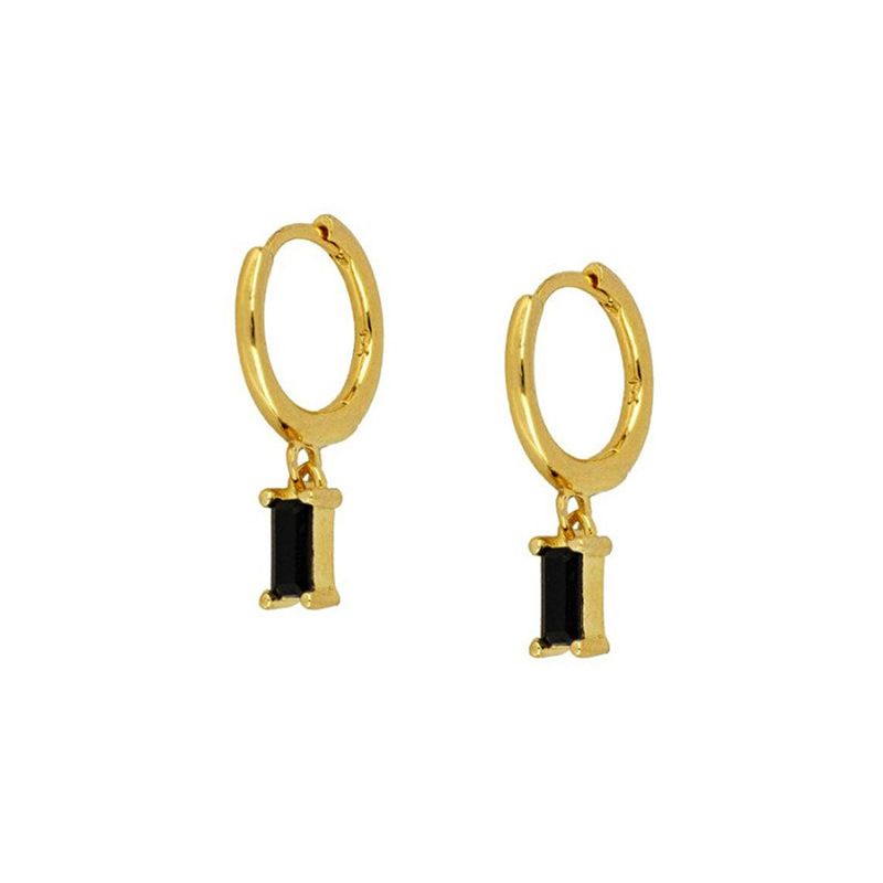 Orecchini da donna in argento S925 di lusso, con fibbia ad ardiglione in stile francese, con diamanti quadrati colorati, con borchie geometriche e borchie in argento._voghion.com