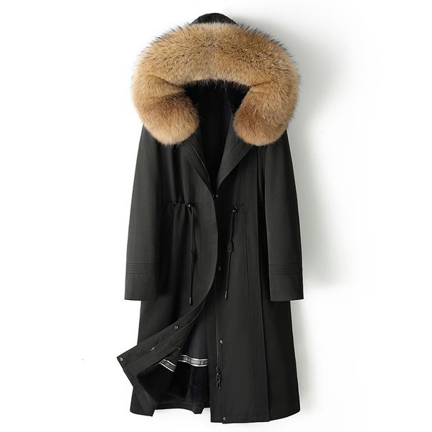Women’s Winter Parka With Detachable Rabbit Fur Lining & Raccoon Fur Trim – Extra-Long Coat (105cm/120cm) For Extreme Cold, Elegant & Warm_voghion.com
