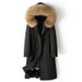 Women’s Winter Parka With Detachable Rabbit Fur Lining & Raccoon Fur Trim – Extra-Long Coat (105cm/120cm) For Extreme Cold, Elegant & Warm_voghion.com
