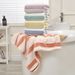 Mikrofiberhåndkle bredt stripete todelt sett absorberende ansiktshåndkle vaskehåndkle husholdningshåndkle badehåndklesett_voghion.com