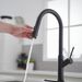 Single Handle Pull Down Sprayer Kitchen Faucet In Matte Black_voghion.com