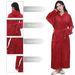 Soft Touch Micro Fleece Huva Morgonrock Plysch Lång Spa Robe Absorberande Morgonrock_voghion.com