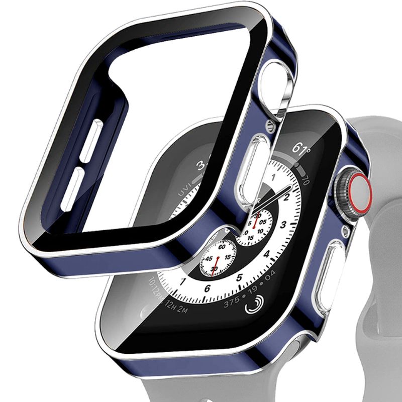 Γυαλί+Κάλυμμα για θήκη Apple Watch 45mm 41mm αξεσουάρ 44mm 40mm Tempered Screen Protector Προστατευτικό iWatch series 7 8 SE 6 5 4_voghion.com