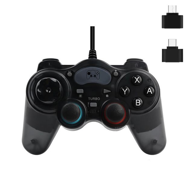 7 in1 Wired PC Game Controller Gamepad For PS3/PS4/PC360 Android Joystick with OTG Converter For Switch NS Support Steam Games_voghion.com