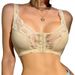 Reggiseno push-up sottile in pizzo con fibbia frontale, reggiseno con ferretto per taglie forti, reggiseno push-up traspirante_voghion.com
