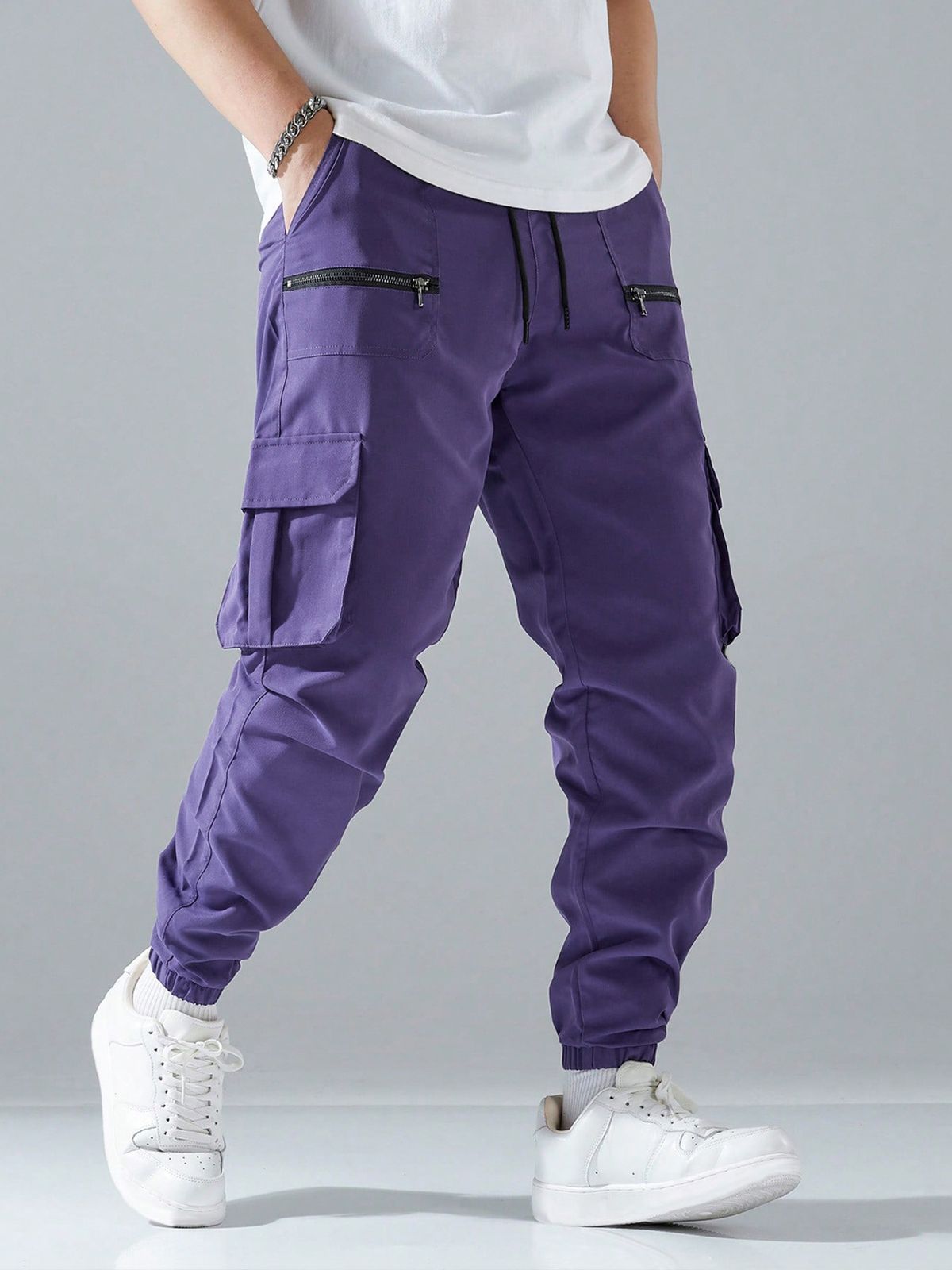 Férfi ruházat Férfi divatos munkanadrág Többzsebes sport taktikai nadrág Mandzsettás lezser nadrág_voghion.com