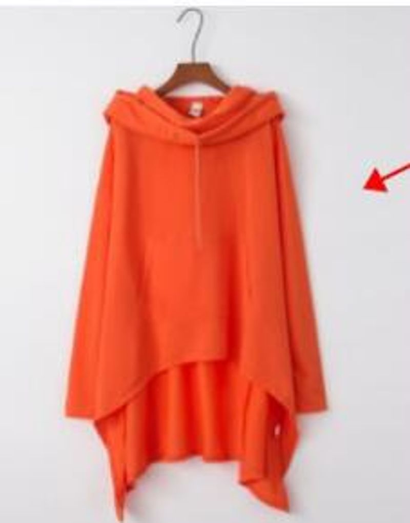 Women's Clothing New Style Solid Color Long Hooded Sweatshirt_voghion.com