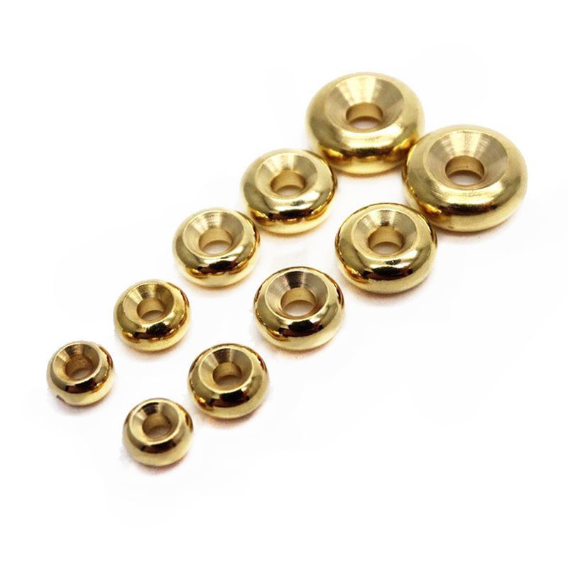 100 PCS/Package 10*4mm 4*2mm 8*3.5mm Brass Round Beads Spacer Bars_voghion.com