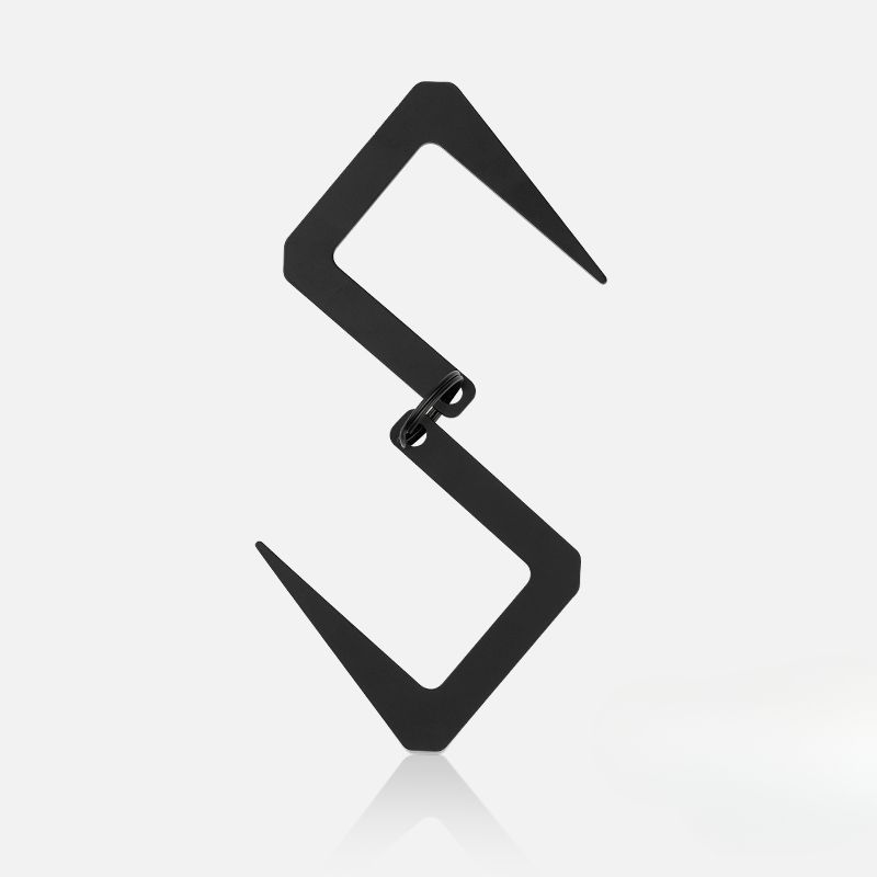 Moschettone a forma di S per esterni, da campeggio, semplice, in acciaio inossidabile, con fibbia di collegamento in metallo, organizer per riporre oggetti_voghion.com