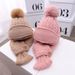 children's winter fashion woolen hat simple hat scarf mask three piece set warm and versatile windproof_voghion.com
