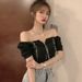 hot selling Women's Square Collar Tooling Zipper Strip Exposed Navel Sexy Short Sleeve Top Slim Pullover T-Shirt_voghion.com