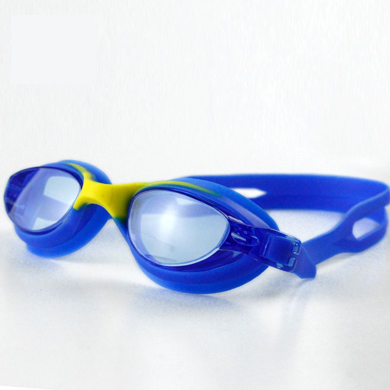 Silicone Swimming Goggles High Definition Anti-fog Waterproof Swimming Glasses For Men And Women Flat Children Large Frame_voghion.com