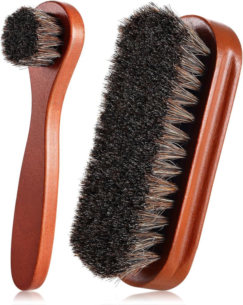 Premium Shoe Care Kit - German Horsehair Brushes | Rotating Ashtray | Leather Maintenance_voghion.com