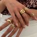 Set di anelli da donna in stile hip hop con nocche geometriche irregolari lisce e di grande vendita_voghion.com
