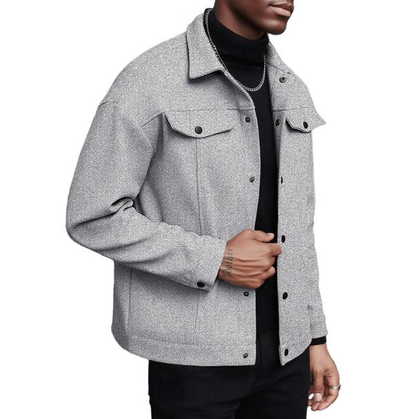 "Men's Single-Breast Wool Blend Coat – Casual & Business Jacket With Notch Lapel (S-XXL, 4 Colors)"_voghion.com