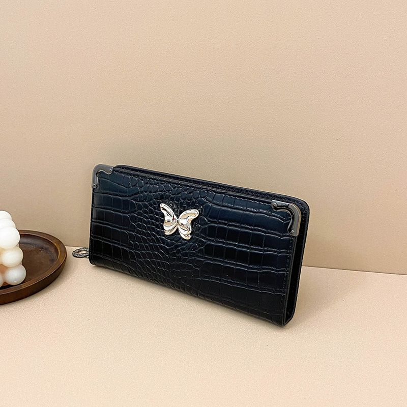 Damentaschen Geldbörse Damen Neue Mode Totenkopf Schmetterling Damen Lange Clutch Große Kapazität Pu Geldbörse Münzbörse_voghion.com