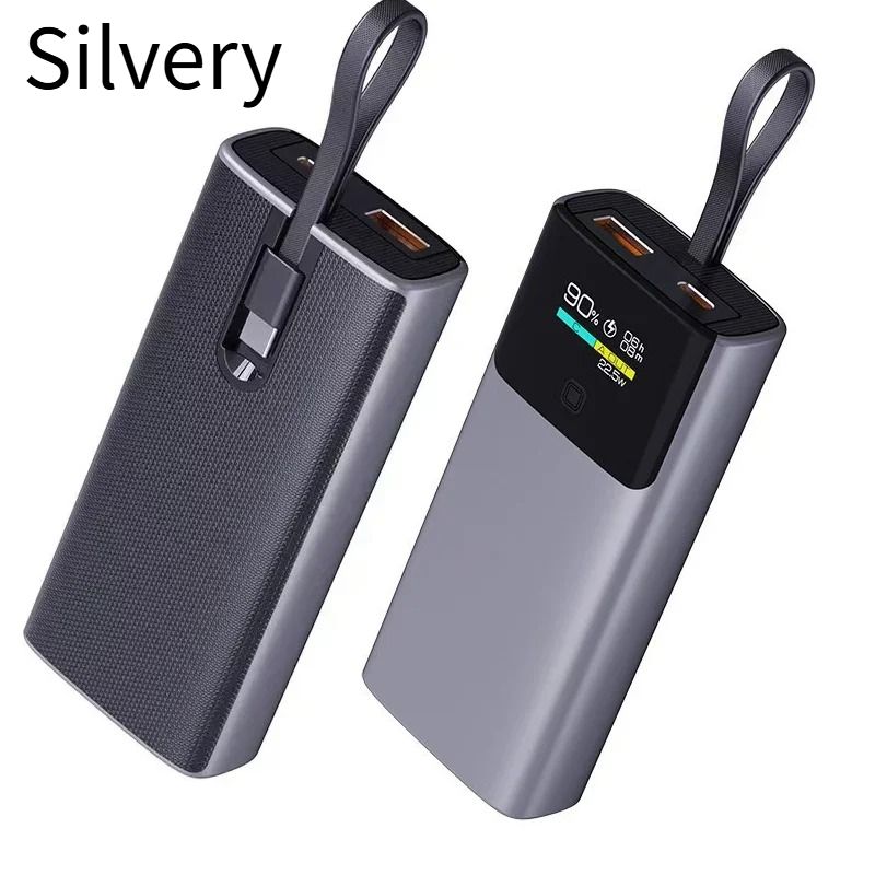 20000 MAh Smart Digital Display TFT Color Screen Power Bank Super Fast Charging Cable Suitable For IPhone Samsung And_voghion.com