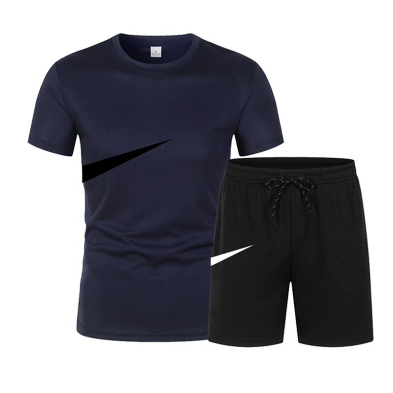 Baju lari pria musim panas, baju joging pria 2 potong, kasual, kaus + celana pendek, baju lari pria, pakaian jalanan_voghion.com