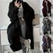 Women's Oversized Long Cardigan – Lightweight Open-Front Knit Sweater (Black/Crimson/Grey/Violet, S-XL)_voghion.com