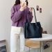 Damen Neue Mode Koreanische Ausgabe Tägliche Schulter Große Kapazität Einfache Tragetasche Student Handheld Umhängetasche_voghion.com