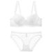 Completo reggiseno push-up Pure Desire a forma di cuore con ricamo floccato, piccolo seno, intimo da donna_voghion.com