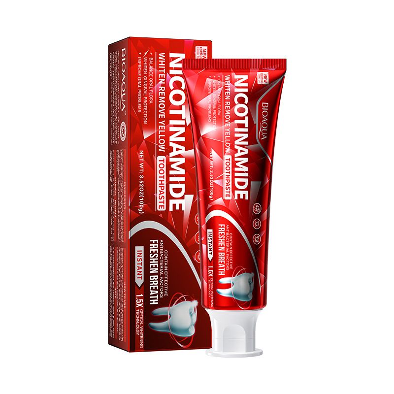 Tandpasta 100 g BIOAOUA Bagepulver Gummibeskyttelse Niacinamid Frisk_voghion.com
