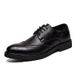 Spring Summer Brogue Formal Business Dress Men's Pointed Black Leather Shoes 2023_voghion.com