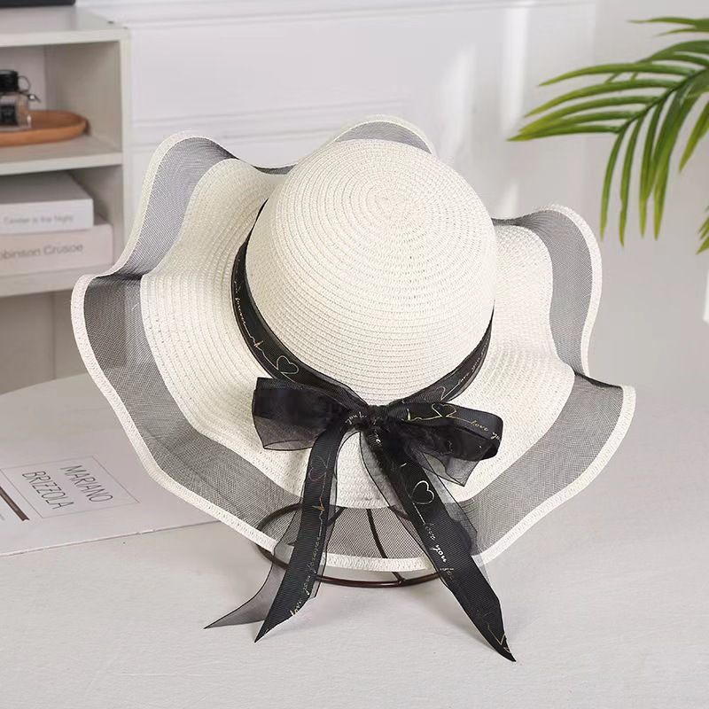 Straw hat women's summer beach beach travel sunshade vacation sunscreen big brim big brim cool hat net red sun hat_voghion.com