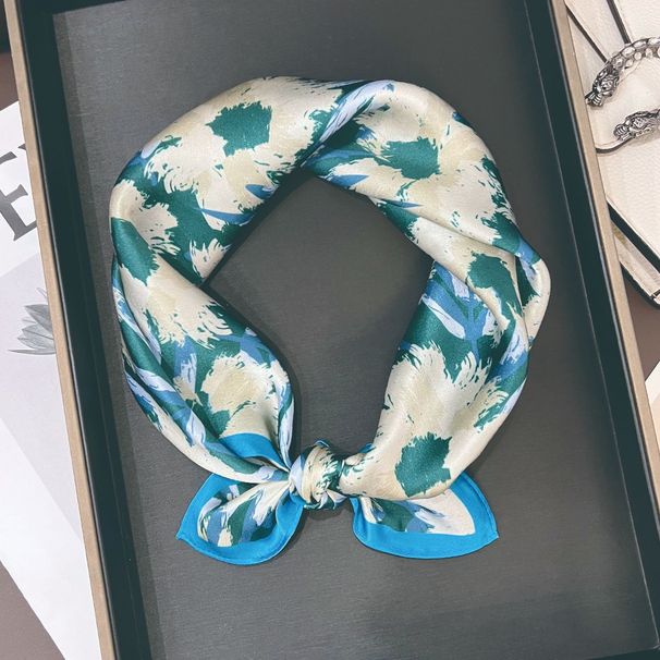 Silk small square scarf, silk for spring and summer seasons, thin design, 100% mulberry silk, mother's neck protection,_voghion.com