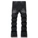 Men's Crystal Boot Cut Jeans Punk Black Stretch Denim Pants Rivet Slim Flared Trousers Fashionable Bootcut Trousers_voghion.com