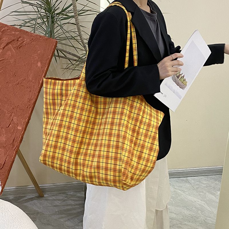 Kadın Çantaları Yeni Büyük Kapasiteli Çift Taraflı Omuz Çantası Şık ve Hafif Seyahat Çantası Niş Retro Tote Çanta_voghion.com