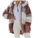 Giacca ampia da donna con cappuccio, tasca con cerniera patchwork in caldo autunno e inverno_voghion.com