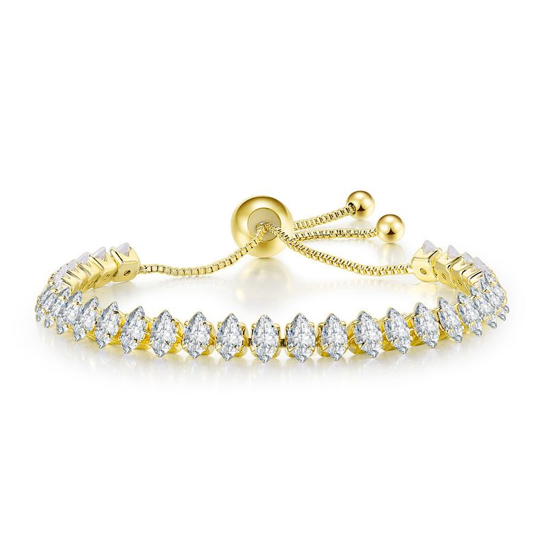 Horse eye stone tennis bracelet for women Single row adjustable crystal zircon hand jewelry_voghion.com