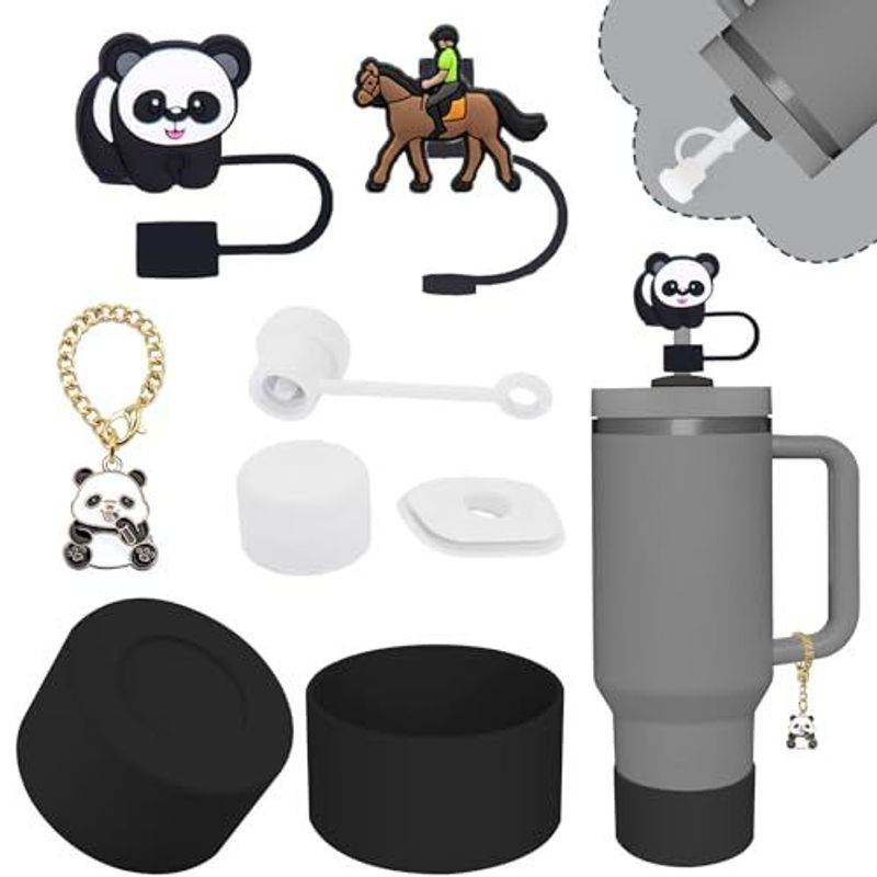 Home Furniture Cup Zubehör-Set beinhaltet 1 Satz von 3 0,4" Strohhalm Deckel 1 Silikon Anti-Spill-Stopper_voghion.com