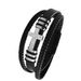 Men's Jewelry Copper Inlaid Zircon Cross Bracelet Fashionable PU Leather Rope Hand Woven Alloy Bracelet Jewelry_voghion.com