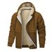 Men's Fleece-Lined Winter Jacket – Thickened Polyester Hooded Work Coat, Loose Fit (S-3XL), Ideal For Construction & Daily Wear_voghion.com