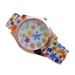 Yamaler Kvinder Flower Print Silicon Band Arabiske Tal Urskive Quartz Armbåndsur_voghion.com