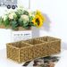 3-Compartment Woven Storage Basket - Handmade Desktop Organizer For Snacks, Nuts & Small Items_voghion.com