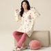 Pajamas for women in spring and autumn, winter pure cotton sleeved cute home clothes, 2023 new set, medium to long_voghion.com