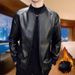 Herren Lederjacke Herren Frühling und Herbst Kurze Jacke Business Casual Weiche Lederjacke Mittleren Alters und Jugend Jacke_voghion.com