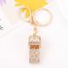 Exquisite Rhinestone Double-layer Whistle Keychain, Metal Crystal Whistle, Car Pendant, Keyring, Small Gift._voghion.com