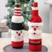 Weihnachtsdekorationen Claus Weinflaschen-Set Gestricktes Weinflaschen-Set Champagner-Weinflaschen-Set Restaurant Urlaubsszene Layout_voghion.com