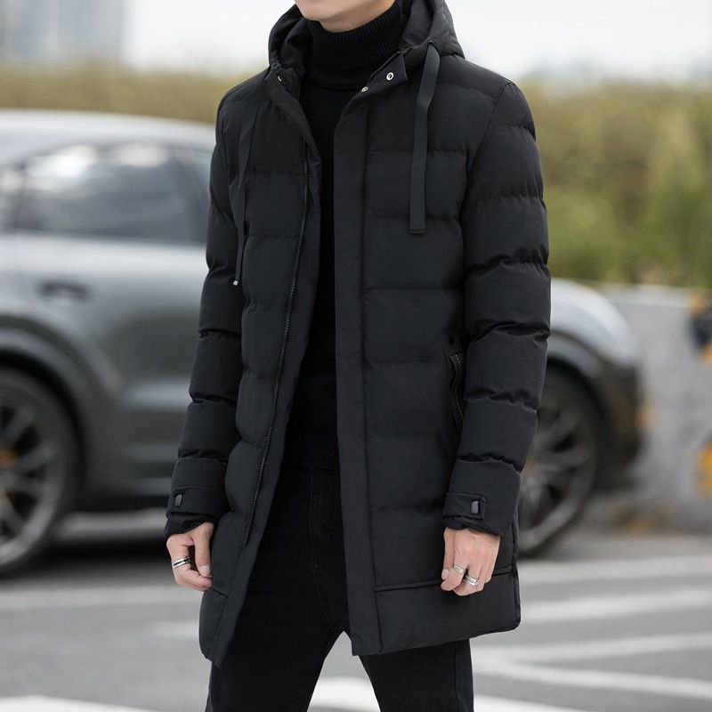 Abbigliamento maschile 2024 Nuovo medio lungo spesso caldo casual moda giacca imbottita in cotone con cappuccio giacca imbottita in cotone per uomo_voghion.com