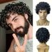 Kairuisi Men's Afro Short Curly Wig - 1B# Black Synthetic Heat Resistant Fiber With Rose Net Cap For Natural Look_voghion.com