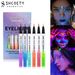 Lidschatten & Liner-Kombination, buntes fluoreszierendes Perlglanz-Eyeliner-Set, fein glitzernder flüssiger Eyeliner-Stift, bemalte Gesichtsfarbe, wasserfest_voghion.com