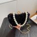 Sweet Chiffon Floral Evening Handbag Box For Women 2025 New Pearl Chain Lock Single Shoulder Crossbody Bag_voghion.com