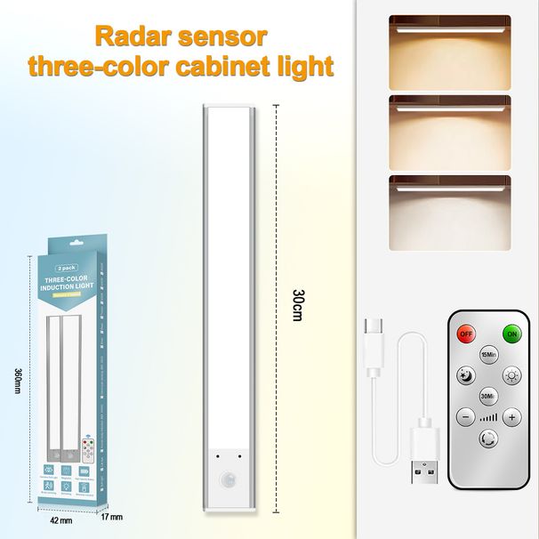 Uzaktan Kumandalı Hareket Sensörlü LED Gece Lambası - Koridorlar, Merdivenler, Şarap Dolapları ve Gardıroplar İçin Manyetik Şarj Edilebilir Bar Lambası_voghion.com