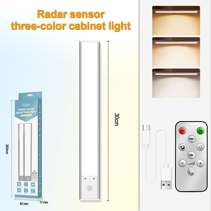 ​​LED-Nachtlicht mit Bewegungsmelder und Fernbedienung – magnetisches, wiederaufladbares Balkenlicht für Flure, Treppen, Weinschränke und Kleiderschränke_voghion.com
